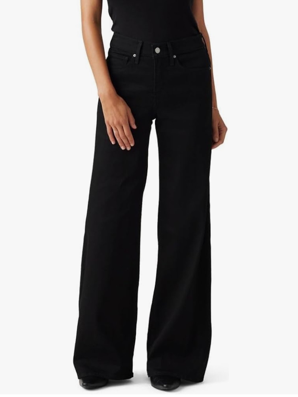 Levi’s Women’s 318 Shaping Wide-Leg Black Jeans |26